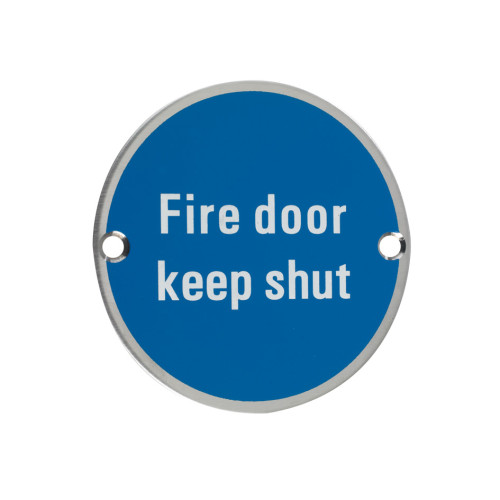 76mm fire door keep shut sign