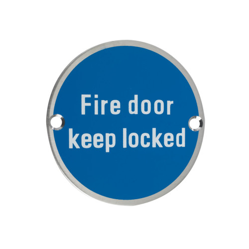 76mm fire door keep locked sign
