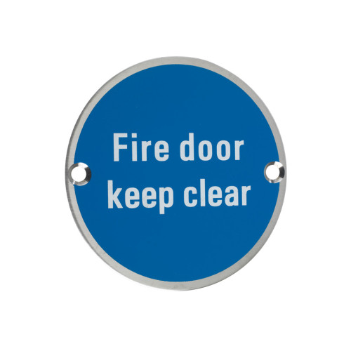 76mm fire door keep clear sign