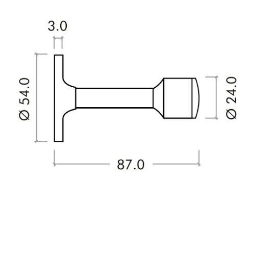 Alternative view of Wall-Mounted Projection Door Stop – Fixings Included