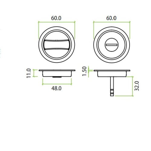Alternative view of FB81 Sliding Door Lock Set - Suitable for 35-45mm Thick Doors Polished Brass