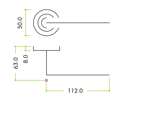 Alternative view of Atlanta Lever on Round Rose 50 x 8mm Round Sprung Rose Stainless Steel Door Handle Fixings Included