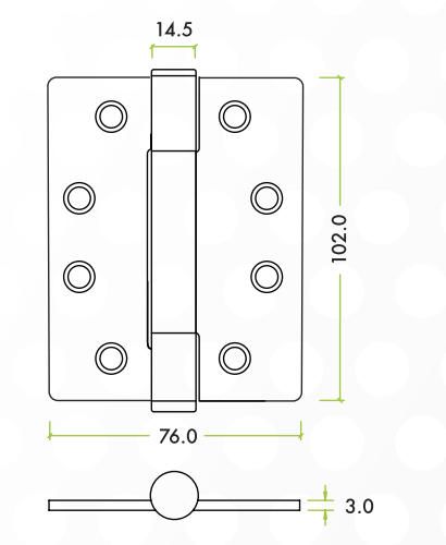Alternative view of Grade 14 Concealed Knuckle Hinge SS201 Stainless Steel Square Heavy Duty Door Fittin