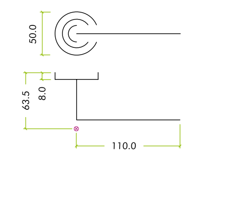 Alternative view of Venice Lever Handle on 50mm x 8mm Sprung Screw On Rose Modern Internal Door Handle Design