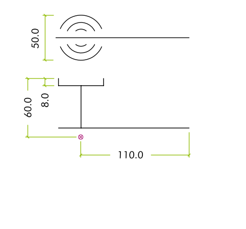 Alternative view of Lucca Lever on 50mm x 8mm Round Sprung Rose Stainless Steel Contemporary Door Handle