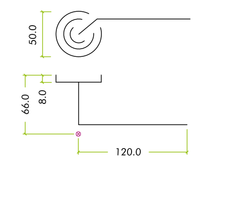 Alternative view of Venus Lever Handle on 50mm x 8mm Round Sprung Rose Stylish Modern Internal Door Handle Design