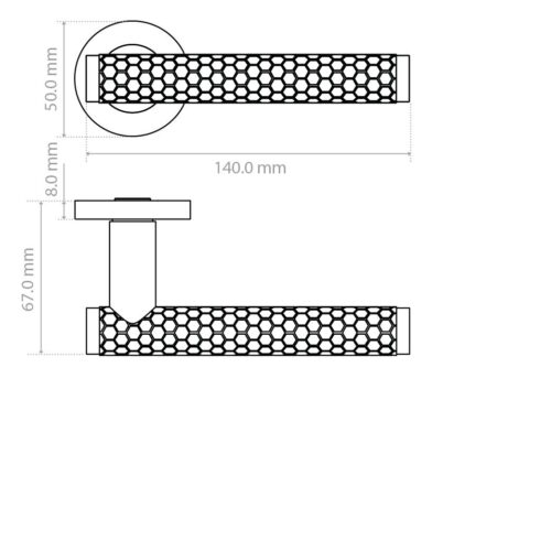 Alternative view of Favo Lever on Round Rose 50mm x 8mm Round Sprung Rose Stainless Steel Modern Door Handle