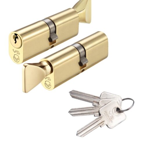 Alternative view of Oval Profile V5 Cylinder & Turn 60mm – Keyed to Differ – Fixings Included