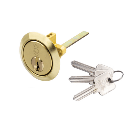 Alternative view of V5 Rim Cylinder – Keyed to Differ – Fixings Included