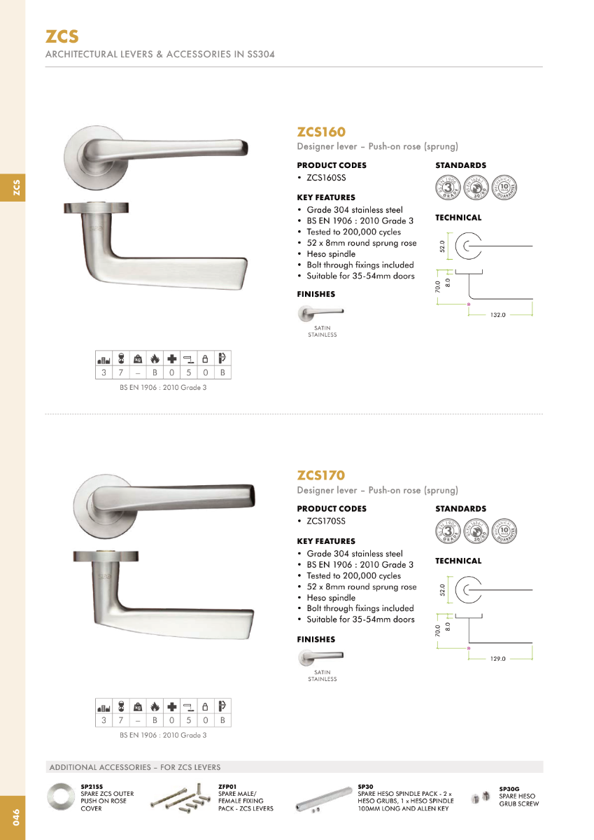 Stainless Steel Lever Handle on Push On Rose Grade 304 Durable Modern Door Handle Design - Image 4