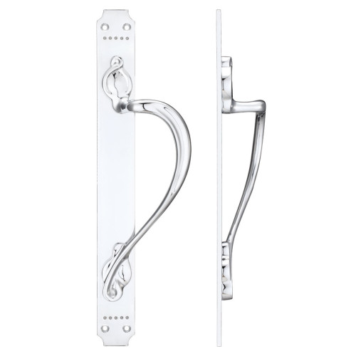 Pull Handle on Art Nouveau Backplate Right Hand Decorative Door Handle