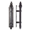 Round Pull Handle on Backplate 304mm x 63mm 2.5mm Stainless Steel Door Handle