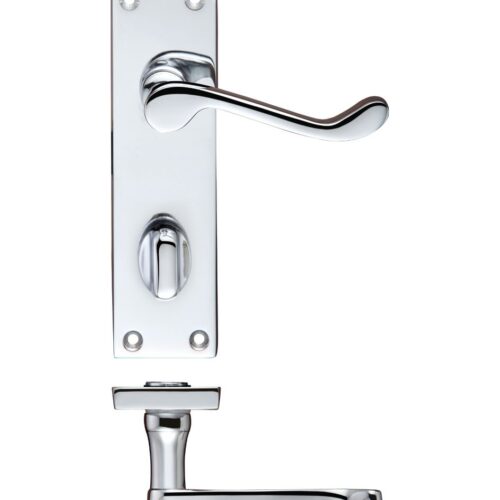 Project Victorian scroll lever on bathroom backplate -150mm x 40mm