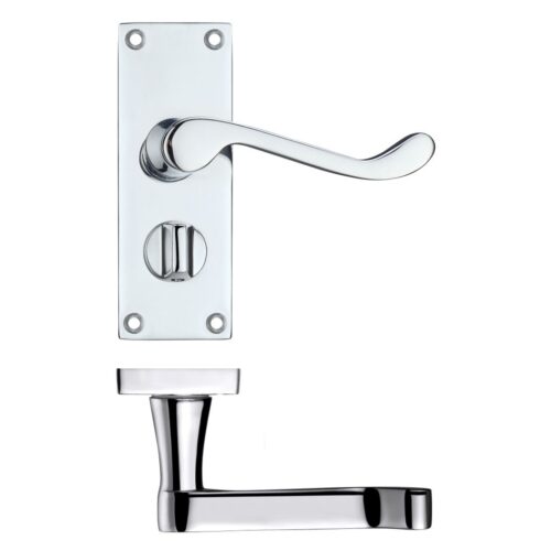 Project Victorian scroll lever on privacy backplate -114mm x 40mm