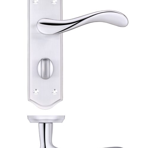 Alternative view of Project Asti lever on bathroom backplate