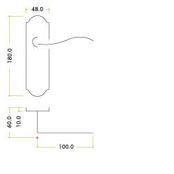 Alternative view of Winchester Lever Lock (57mm c/c) Furniture 180 x 48mm