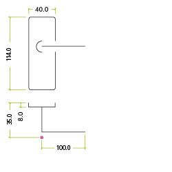 Alternative view of Project Victorian flat lever on latch backplate - 114 x 40mm