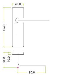 Alternative view of Contract Aluminium Lever on Lock Backplate