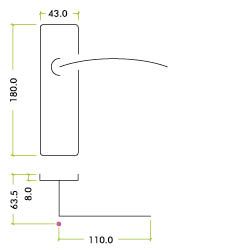 Alternative view of Amalfi lever on bathroom backplate