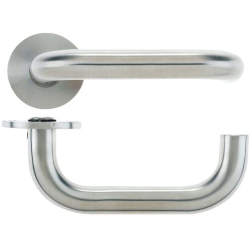 19mm Return to Door Lever Grade 304 Stainless Steel 52 x 4mm Unsprung Round Rose Door Handle