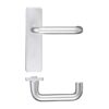 return to door lever on latch backplate