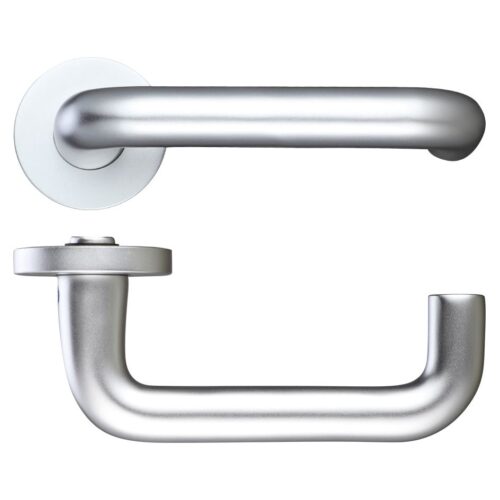 19mm Return to Door Lever Screw On Rose 50 x 8mm Round Sprung Rose Stainless Steel Door Handle