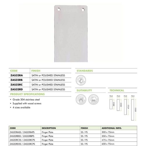 Alternative view of Finger Plate Door Handle Protective Stainless Steel Plate Durable Hardware