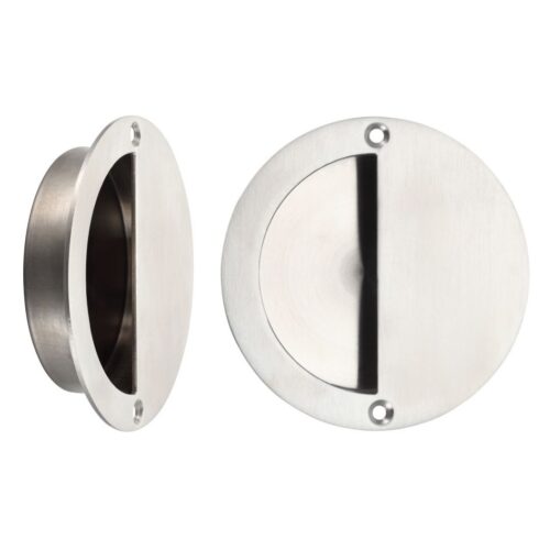 Half Moon Flush Pull 90mm Diameter Stainless Steel Recessed Door Handle