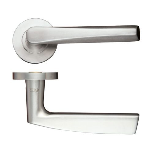 Stainless Steel Lever Handle on Push On Rose Grade 304 Durable Modern Door Handle Design