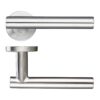 19mm Straight T-Bar Lever Push On Rose 52mm Dia Grade 201 Stainless Steel Door Handle