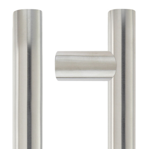 30mm Guardsman Pull Handle 800mm Grade 201 Stainless Steel Bolt Through Fixings 600mm Centres