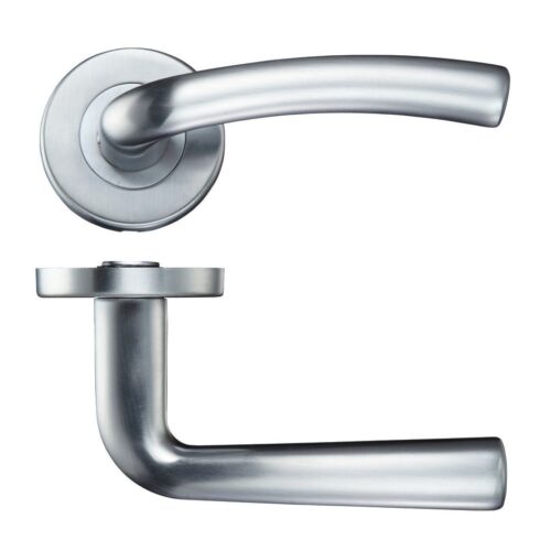Seville Lever Handle on 52mm x 8mm Round Sprung Rose Stylish Modern Door Handle Design