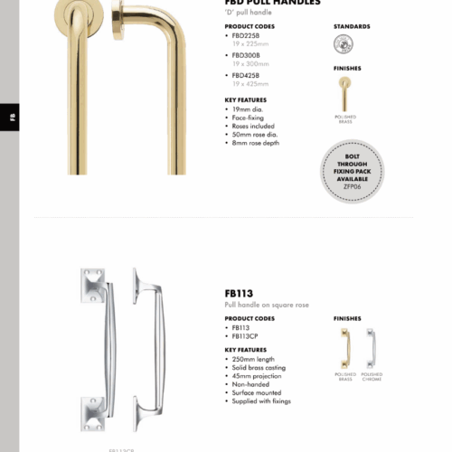 Alternative view of Pull Handle on Square Rose Stainless Steel Durable Door Handle Easy Installation
