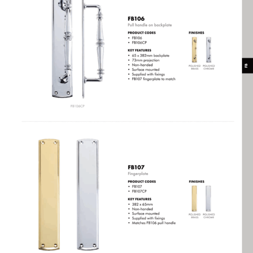 Alternative view of Pull Handle on Backplate Stainless Steel Door Handle Durable Hardware