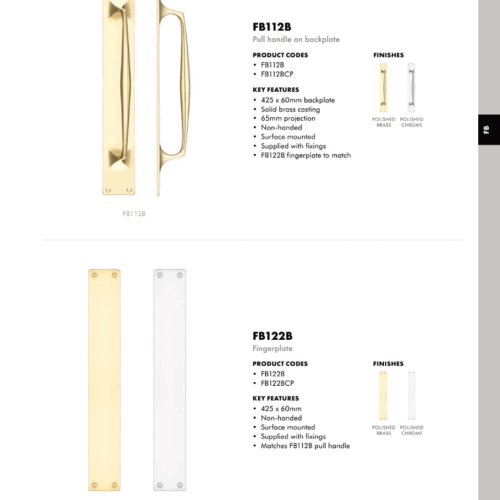 Alternative view of Finger Plate for FB112B Stainless Steel Door Protection Plate Durable Hardware