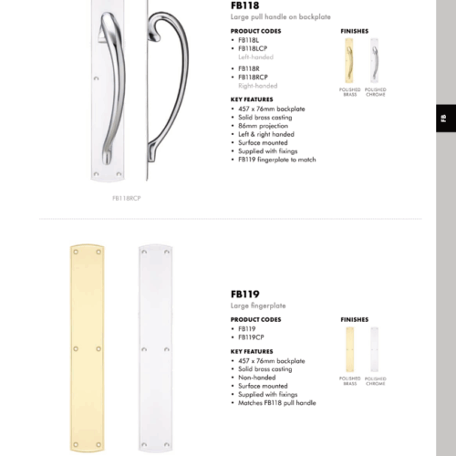 Alternative view of Finger Plate for FB118 Stainless Steel Door Protection Plate Durable Hardware