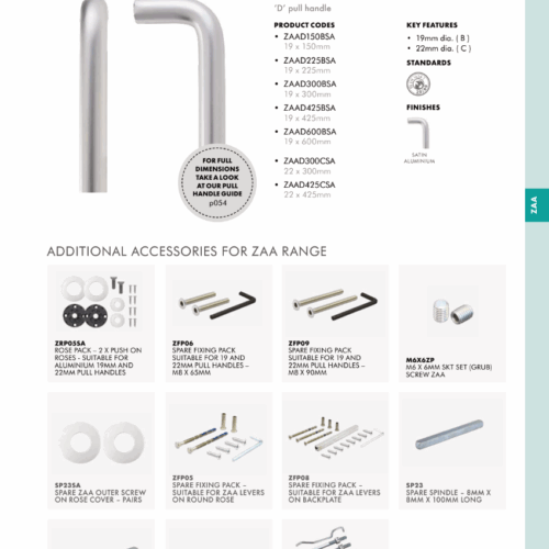 Alternative view of 19mm D Pull Handle Door Handle Stainless Steel Durable Modern Style