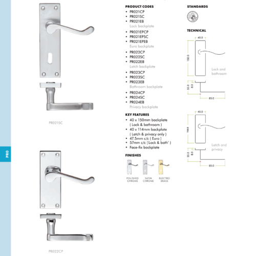 Alternative view of Project Victorian scroll lever on privacy backplate -114mm x 40mm