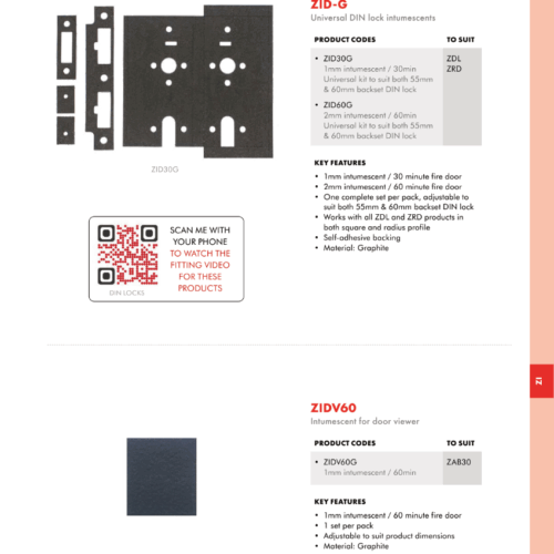 Alternative view of 2mm Thick Flexifire with self-adhesive to suit 72mm x 60mm Zoo Din Lock
