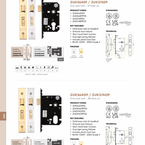 Alternative view of Euro Profile Sash Lock - 76mm C/W Stainless Steel Forend and Strike Satin Stainless