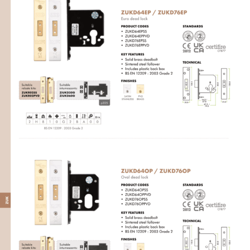 Alternative view of Euro Profile Deadlock High Security Mortice Lock Durable Door Hardware