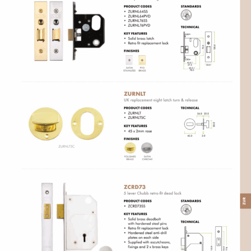 Alternative view of Replacement Nightlatch Turn and Escutcheon 45x2mm Rose Stainless Steel Door Hardware