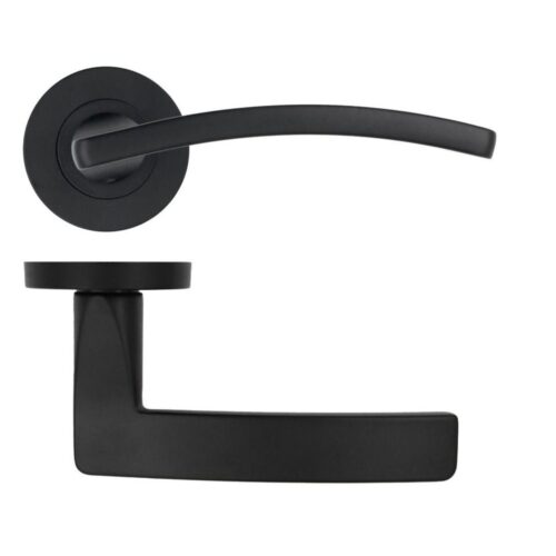 Toledo Lever Handle on 50mm x 8mm Round Sprung Rose Contemporary Internal Door Handle Design