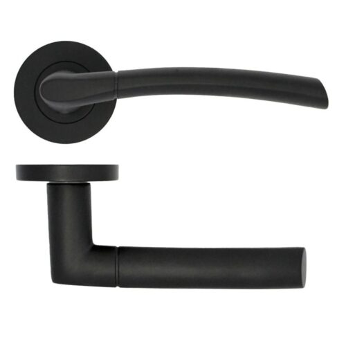 Andorra Lever on Rose 50 x 8mm Round Sprung Rose Stainless Steel Door Handle Fixings Included