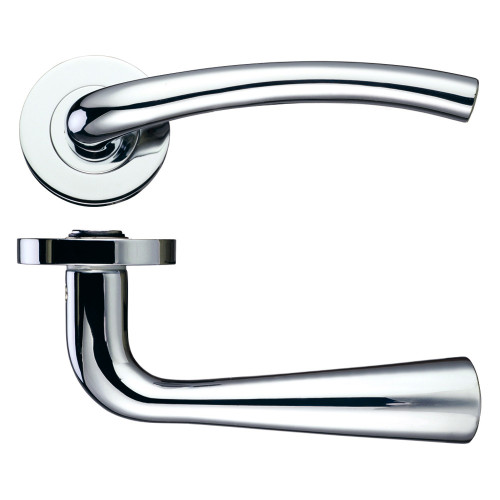 Assisi Lever on Round Rose 50 x 8mm Round Sprung Rose Stainless Steel Door Handle Fixings Included