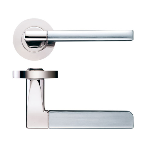 Venice Lever Handle on 50mm x 8mm Sprung Screw On Rose Modern Internal Door Handle Design