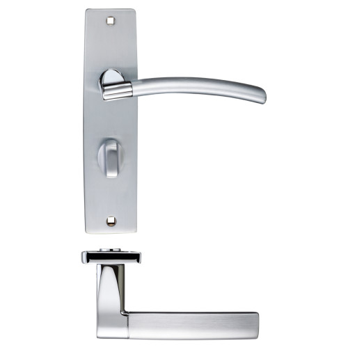 Amalfi lever on bathroom backplate