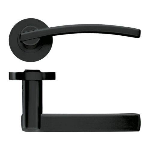 Adria Lever on Round Rose Screw On Rose Stainless Steel Door Handle Fixings Included