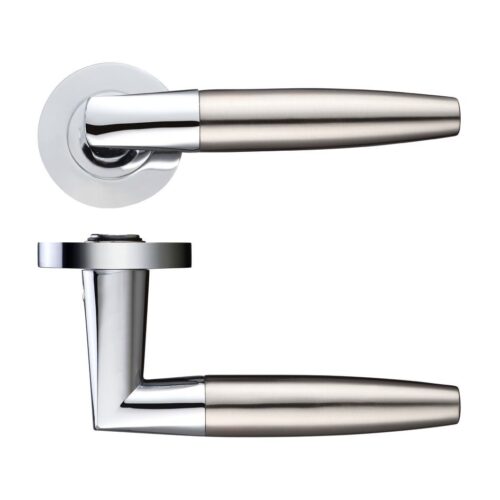 Atlanta Lever on Round Rose 50 x 8mm Round Sprung Rose Stainless Steel Door Handle Fixings Included