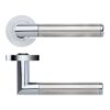 Luna Lever on 50mm x 8mm Round Sprung Rose Stainless Steel Modern Door Handle Fixings Included